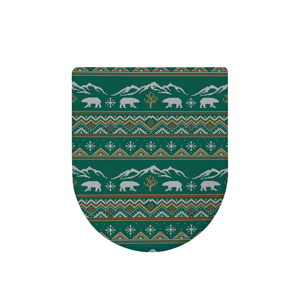 Polar Bear Knitted Pattern Print Toilet Lid Cover