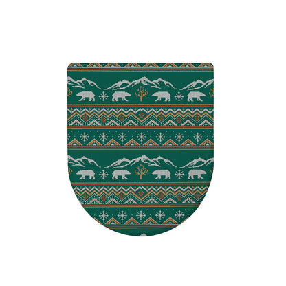Polar Bear Knitted Pattern Print Toilet Lid Cover