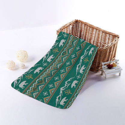 Polar Bear Knitted Pattern Print Towel