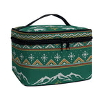 Polar Bear Knitted Pattern Print Travel Makeup Bag