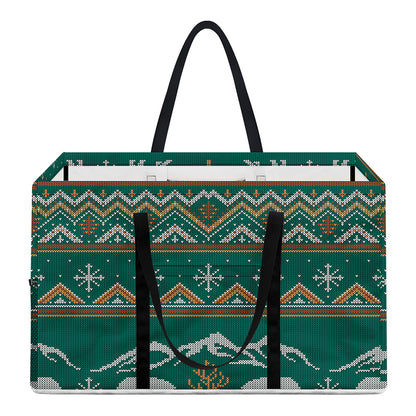 Polar Bear Knitted Pattern Print Utility Tote Bag