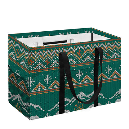 Polar Bear Knitted Pattern Print Utility Tote Bag