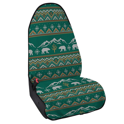 Polar Bear Knitted Pattern Print Waterproof Car Seat Cover