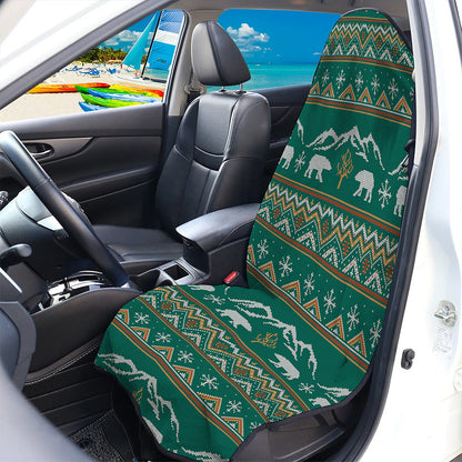 Polar Bear Knitted Pattern Print Waterproof Car Seat Cover