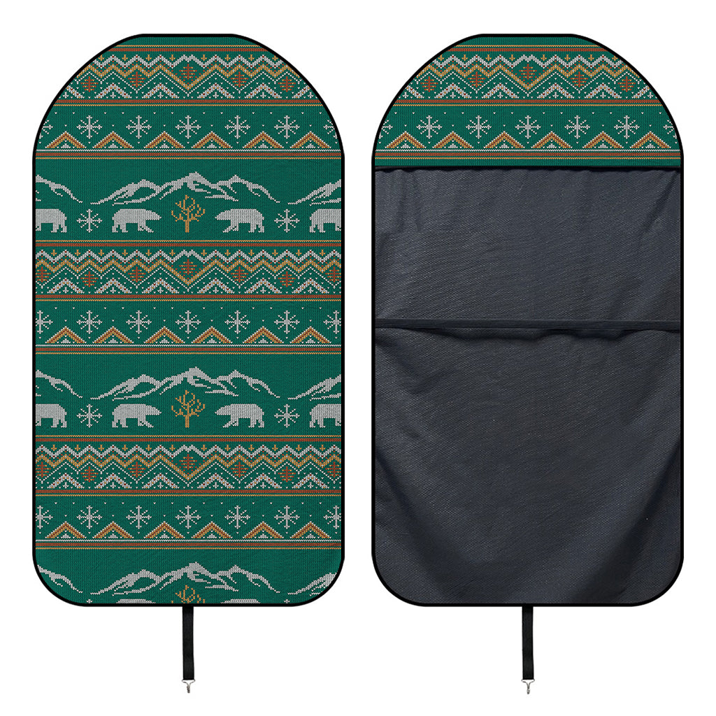 Polar Bear Knitted Pattern Print Waterproof Car Seat Cover