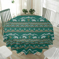Polar Bear Knitted Pattern Print Waterproof Round Tablecloth