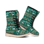 Polar Bear Knitted Pattern Print Winter Boots