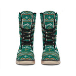 Polar Bear Knitted Pattern Print Winter Boots