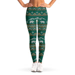 Polar Bear Knitted Pattern Print Women's Leggings