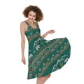 Polar Bear Knitted Pattern Print Sleeveless Knee Length Dress