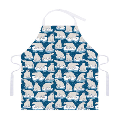 Polar Bear On Ice Pattern Print Adjustable Apron