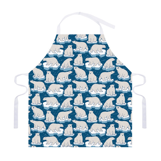 Polar Bear On Ice Pattern Print Adjustable Apron