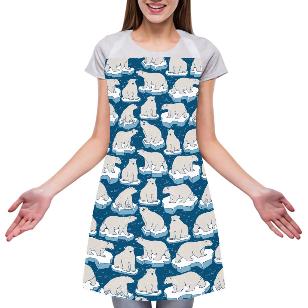 Polar Bear On Ice Pattern Print Adjustable Apron