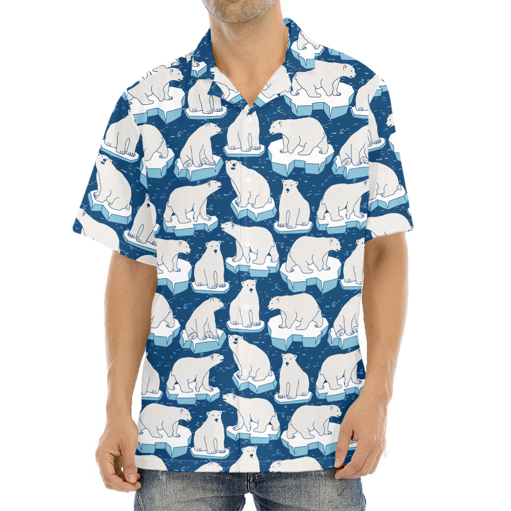 Polar Bear On Ice Pattern Print Aloha Shirt