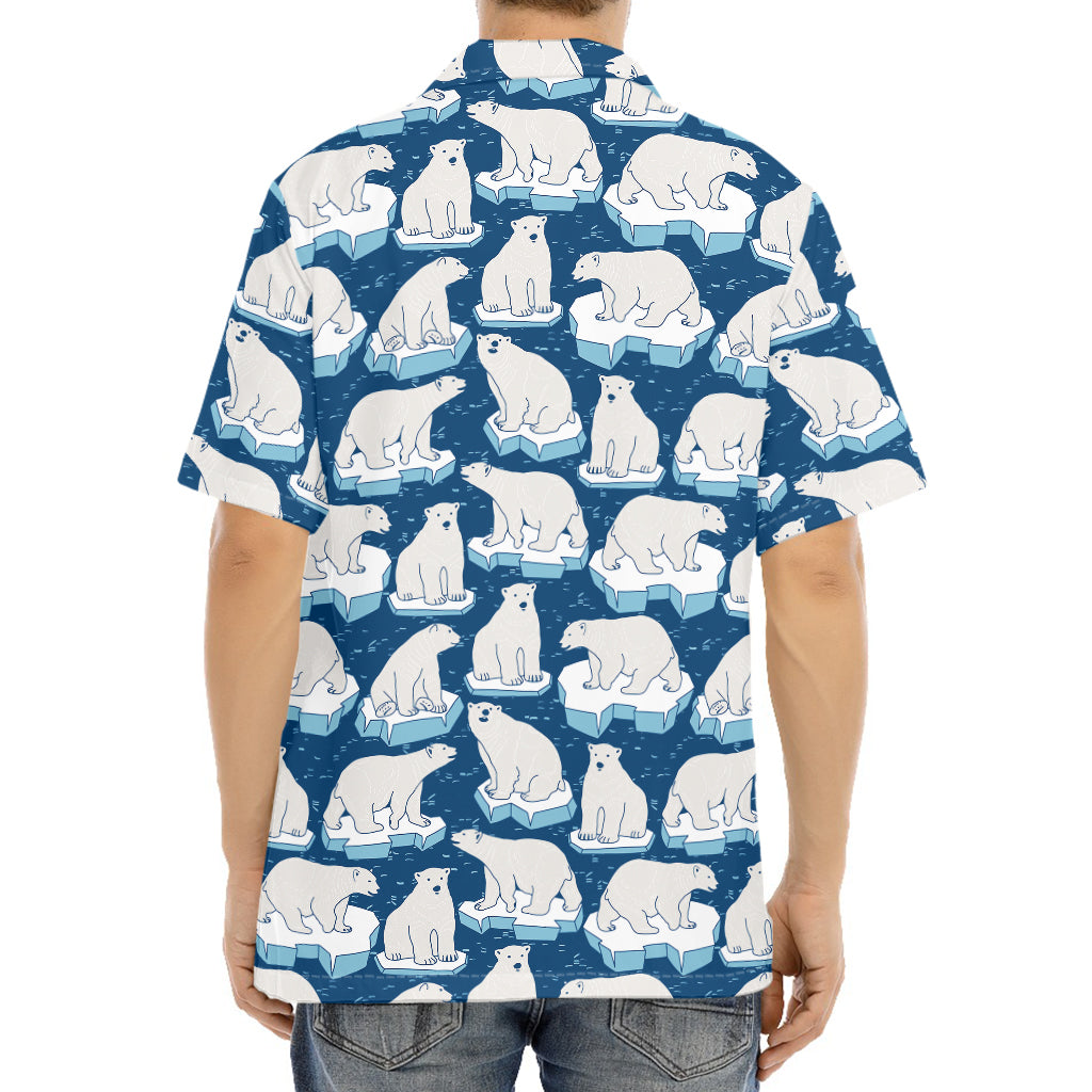 Polar Bear On Ice Pattern Print Aloha Shirt