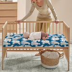Polar Bear On Ice Pattern Print Baby Crib Sheet