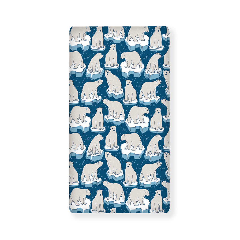 Polar Bear On Ice Pattern Print Baby Crib Sheet