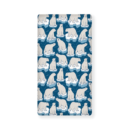 Polar Bear On Ice Pattern Print Baby Crib Sheet