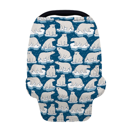 Polar Bear On Ice Pattern Print Baby Seat Cover