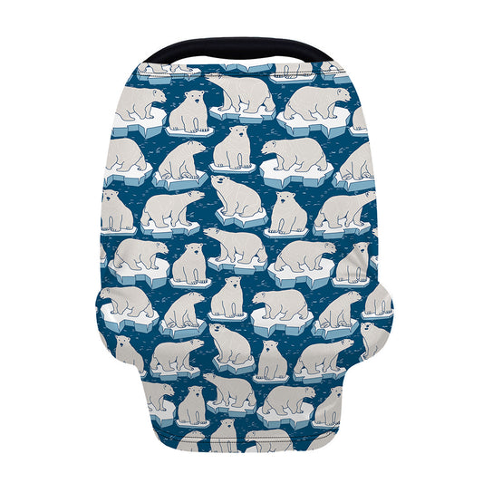 Polar Bear On Ice Pattern Print Baby Seat Cover