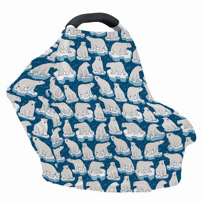 Polar Bear On Ice Pattern Print Baby Seat Cover