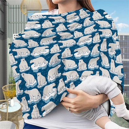 Polar Bear On Ice Pattern Print Baby Seat Cover