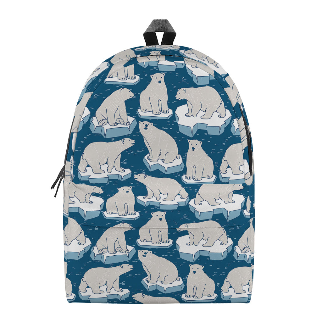 Polar Bear On Ice Pattern Print Backpack