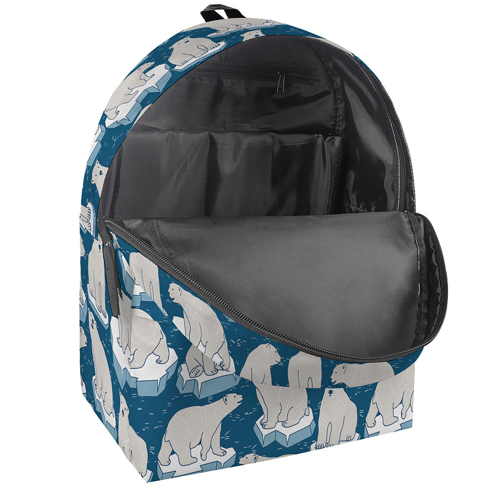 Polar Bear On Ice Pattern Print Backpack