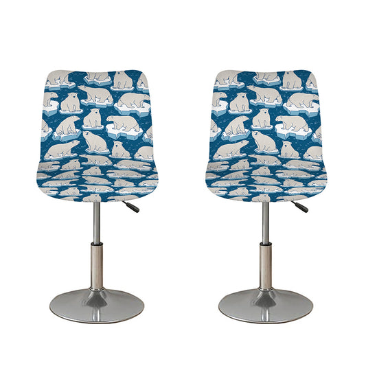 Polar Bear On Ice Pattern Print Bar Stool Covers