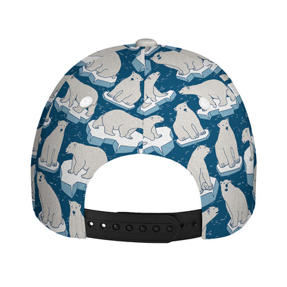 Polar Bear On Ice Pattern Print Baseball Cap
