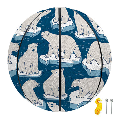 Polar Bear On Ice Pattern Print Basketball