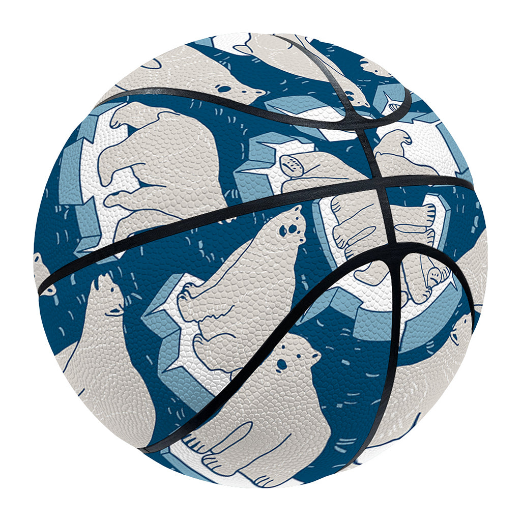 Polar Bear On Ice Pattern Print Basketball