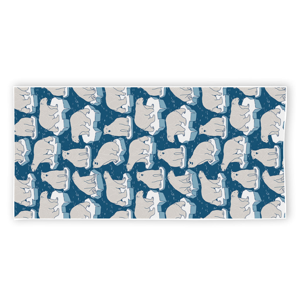 Polar Bear On Ice Pattern Print Beach Towel