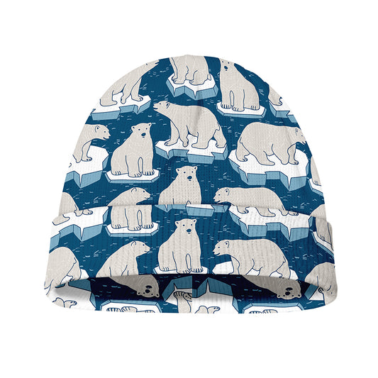 Polar Bear On Ice Pattern Print Beanie