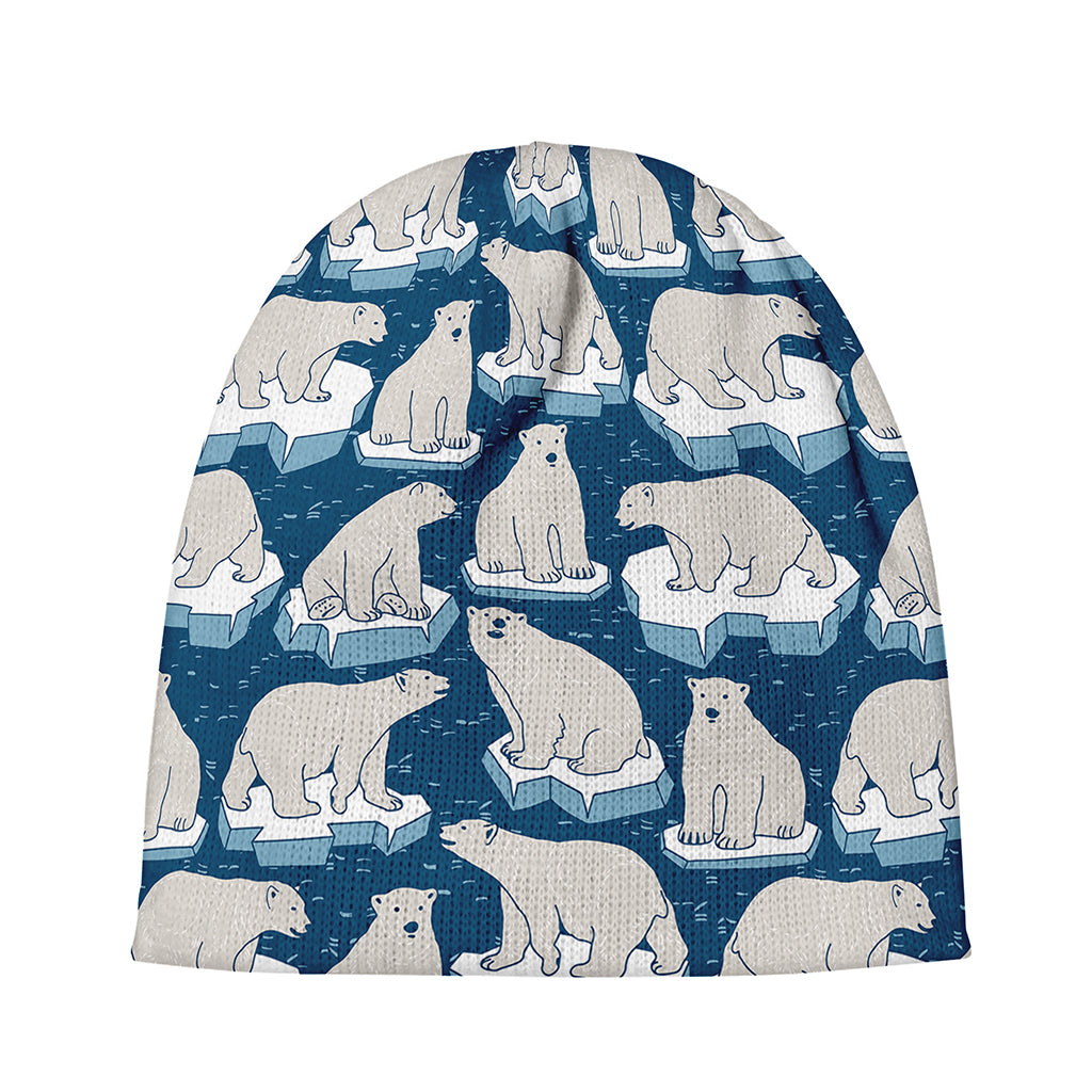 Polar Bear On Ice Pattern Print Beanie