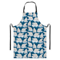 Polar Bear On Ice Pattern Print Bib Apron With Pocket