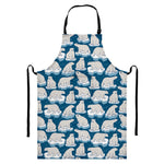 Polar Bear On Ice Pattern Print Bib Apron With Pocket