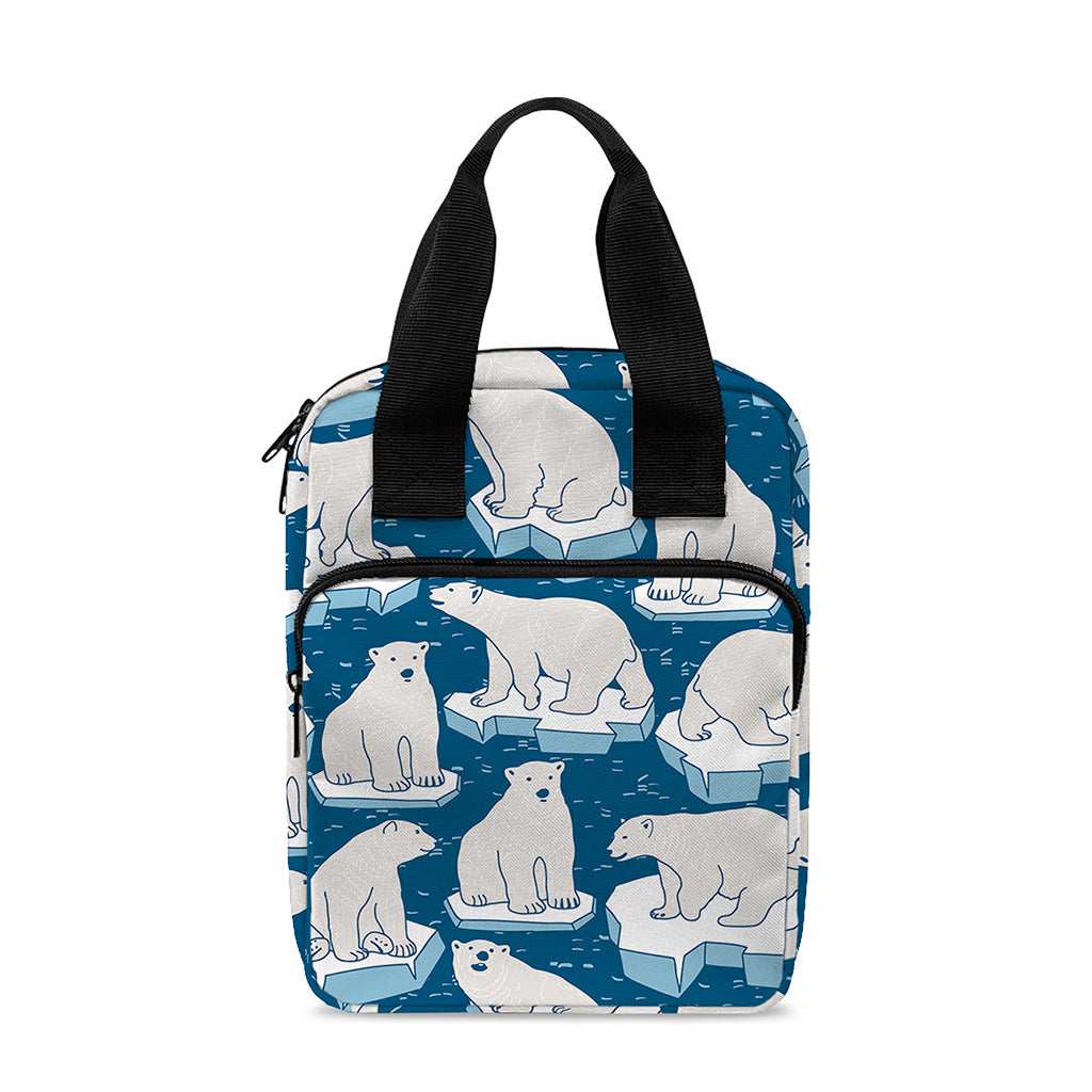Polar Bear On Ice Pattern Print Bible Tote Bag