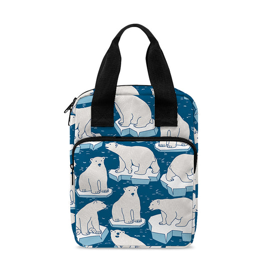Polar Bear On Ice Pattern Print Bible Tote Bag