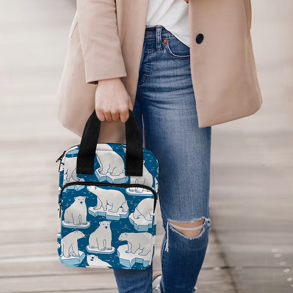 Polar Bear On Ice Pattern Print Bible Tote Bag