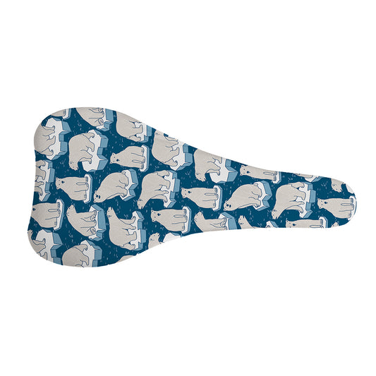 Polar Bear On Ice Pattern Print Bicycle Seat Cover