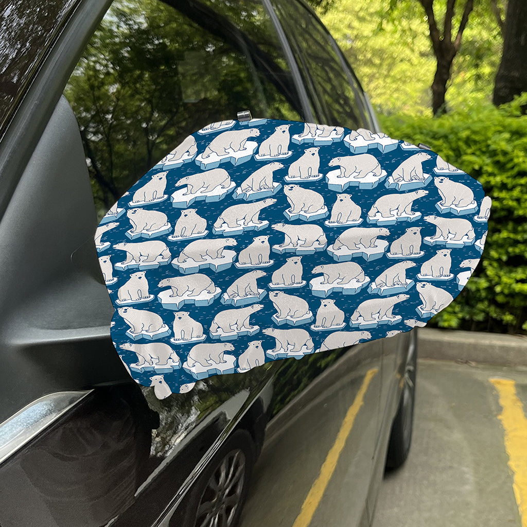 Polar Bear On Ice Pattern Print Car Side Mirror Covers