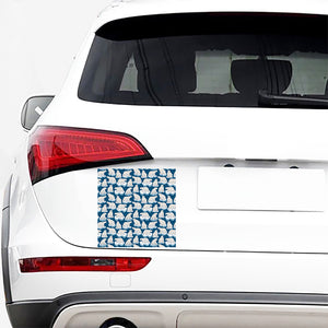 Polar Bear On Ice Pattern Print Car Sticker