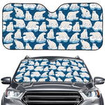 Polar Bear On Ice Pattern Print Car Windshield Sun Shade