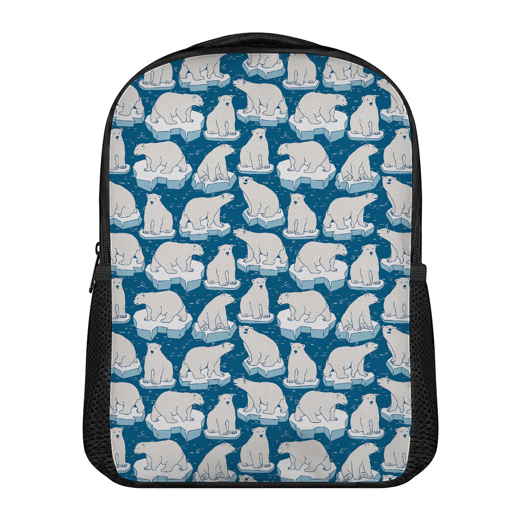 Polar Bear On Ice Pattern Print Casual Backpack