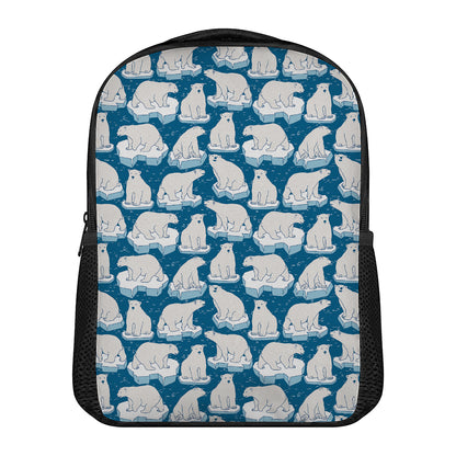 Polar Bear On Ice Pattern Print Casual Backpack