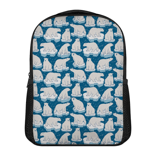 Polar Bear On Ice Pattern Print Casual Backpack