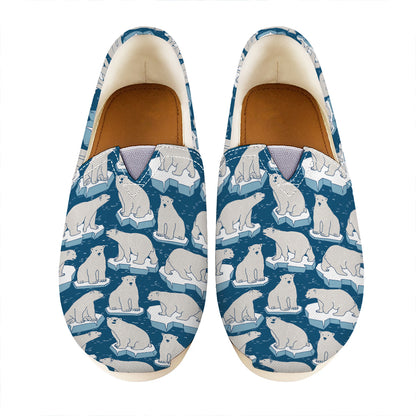 Polar Bear On Ice Pattern Print Casual Shoes