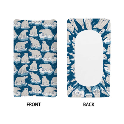 Polar Bear On Ice Pattern Print Changing Pad Cover