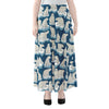 Polar Bear On Ice Pattern Print Chiffon Maxi Skirt